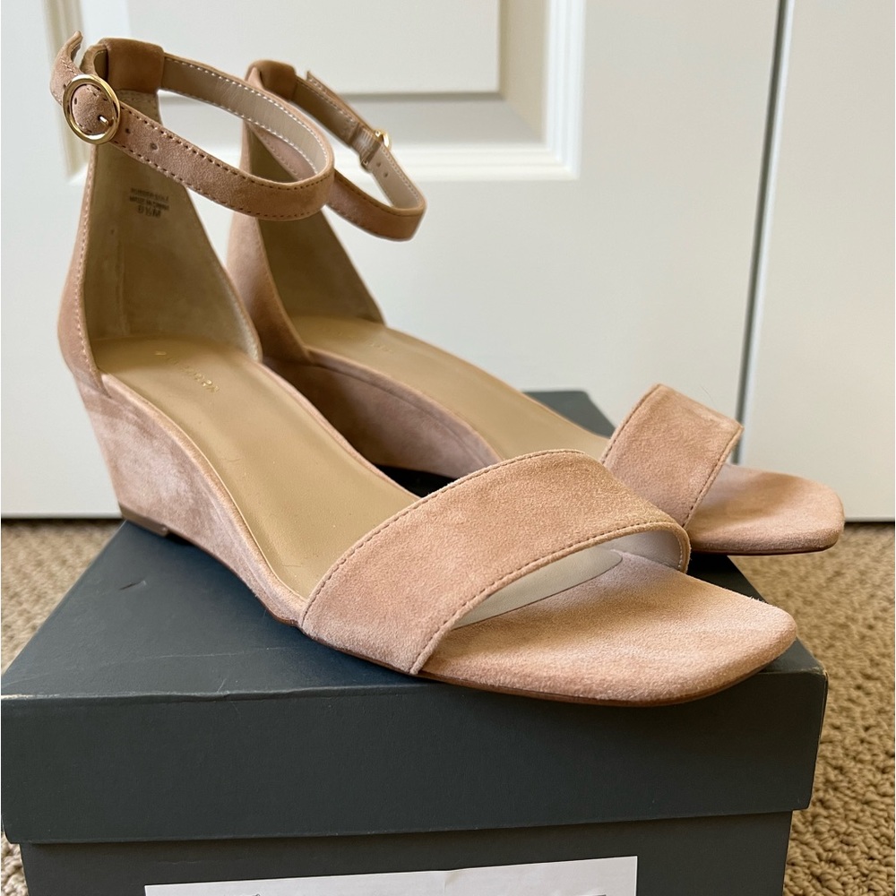 Ann Taylor Suede Wedge Sandals size 8.5